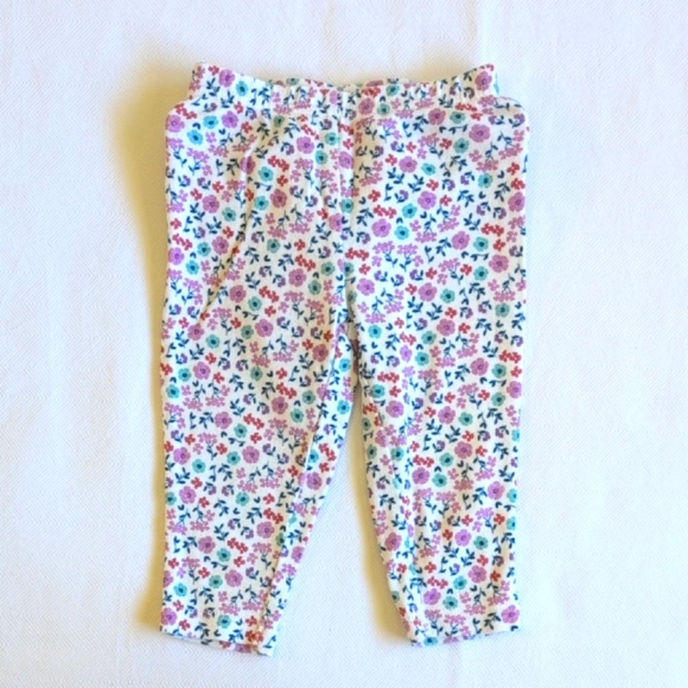 child of mine purple floral cotton leggings with ruffles 3-6 months baby girl